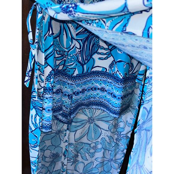 NWT Lilly Pulitzer Donna Maxi Romper Succulent Blue Popup Coronado Crab Size 2 - Picture 9 of 15